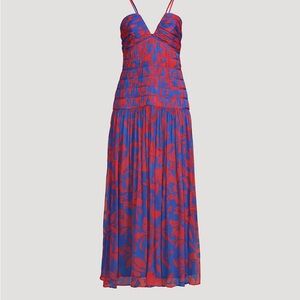 Shona Joy Flore Ruched Midi Dress In Print